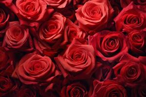 Red Roses Texture Background Generative AI photo