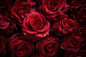 Red Roses Texture Background Generative AI photo