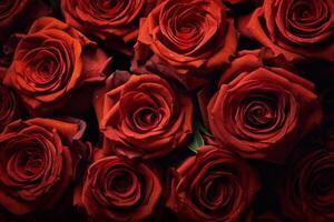 Red Roses Texture Background Generative AI photo