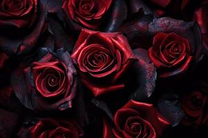 Red Roses Texture Background Generative AI photo