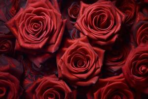 Red Roses Texture Background Generative AI photo