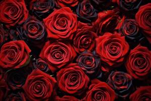 Red Roses Texture Background Generative AI photo