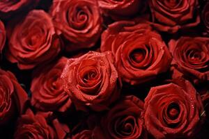 Red Roses Texture Background Generative AI photo