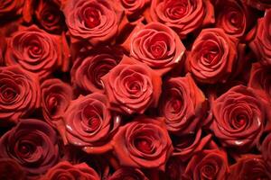 Red Roses Texture Background Generative AI photo