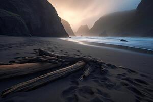 Washed Up Debris on a Scenic Beachscape photo