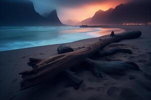 Washed Up Debris on a Scenic Beachscape photo