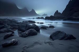 Scenic Dark Beachscape photo