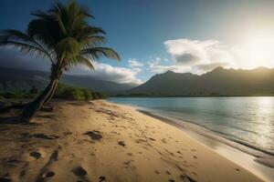 escénico tropical paisaje de playa generativo ai foto