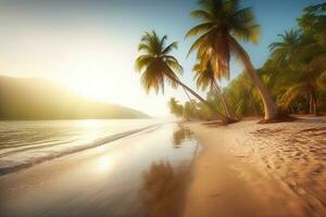 Scenic Tropical Beachscape Generative AI photo