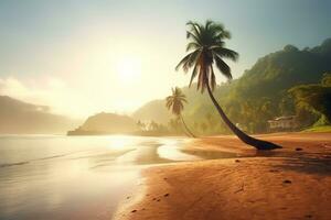 Scenic Tropical Beachscape Generative AI photo