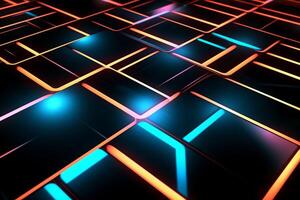 Sleek Modern Geometric Glowing Shapes Outline Background photo