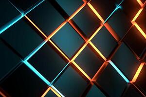 Sleek Modern Geometric Glowing Shapes Outline Background Generative AI photo