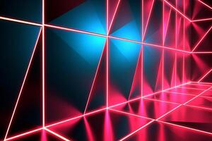 Sleek Modern Geometric Glowing Shapes Outline Background Generative AI photo