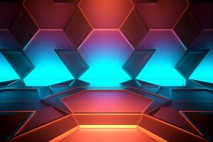 Sleek Modern Geometric Glowing Shapes Outline Background photo