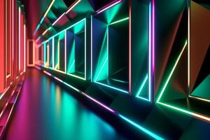 Sleek Modern Geometric Glowing Shapes Outline Background photo