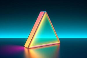 Sleek Modern Geometric Glowing Shapes Outline Background Generative AI photo