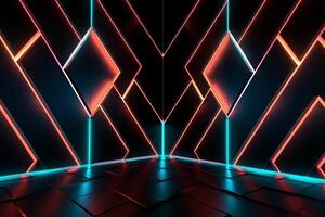 Sleek Modern Geometric Glowing Shapes Outline Background photo