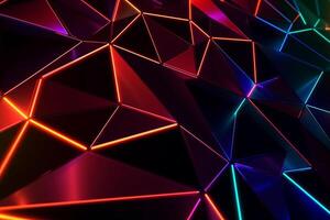 Sleek Modern Geometric Glowing Shapes Outline Background photo