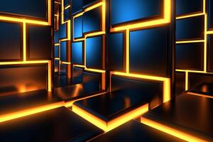 Sleek Modern Geometric Glowing Shapes Outline Background photo