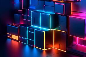 Sleek Modern Geometric Glowing Shapes Outline Background photo