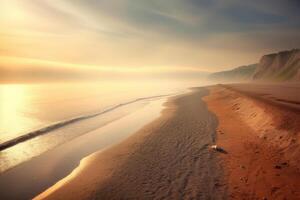 de otra manera escénico costero paisaje de playa generativo ai foto