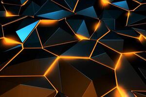 Sleek Modern Geometric Glowing Shapes Outline Background Generative AI photo