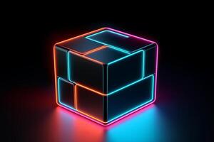 Sleek Modern Geometric Glowing Shapes Outline Background photo