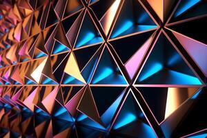 Sleek Modern Geometric Glowing Shapes Outline Background Generative AI photo