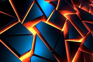 Sleek Modern Geometric Glowing Shapes Outline Background Generative AI photo