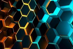 Sleek Modern Geometric Glowing Shapes Outline Background photo