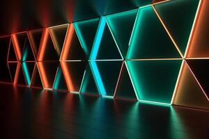 Sleek Modern Geometric Glowing Shapes Outline Background Generative AI photo