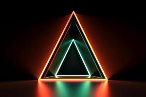 Sleek Modern Geometric Glowing Shapes Outline Background Generative AI photo