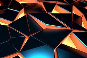 Sleek Modern Geometric Glowing Shapes Outline Background Generative AI photo