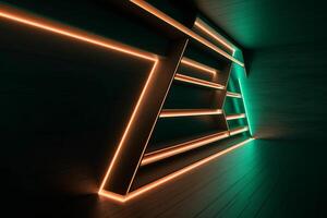 Sleek Modern Geometric Glowing Shapes Outline Background photo