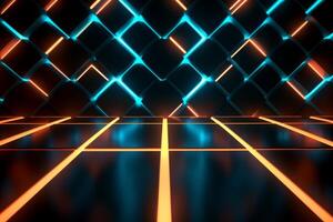 Sleek Modern Geometric Glowing Shapes Outline Background photo