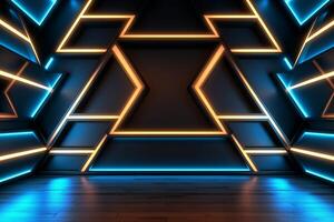 Sleek Modern Geometric Glowing Shapes Outline Background photo