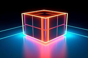 Sleek Modern Geometric Glowing Shapes Outline Background photo