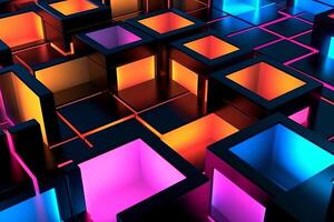Sleek Modern Geometric Glowing Shapes Outline Background photo