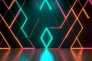 Sleek Modern Geometric Glowing Shapes Outline Background photo