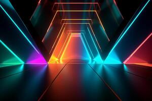 Sleek Modern Geometric Glowing Shapes Outline Background photo