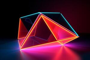 Sleek Modern Geometric Glowing Shapes Outline Background photo