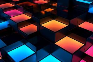 Sleek Modern Geometric Glowing Shapes Outline Background Generative AI photo