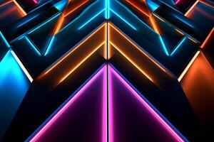 Sleek Modern Geometric Glowing Shapes Outline Background Generative AI photo