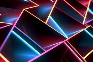 Sleek Modern Geometric Glowing Shapes Outline Background Generative AI photo