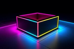 Sleek Modern Geometric Glowing Shapes Outline Background photo