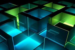Sleek Modern Geometric Glowing Shapes Outline Background photo