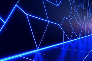 Sleek Modern Geometric Glowing Shapes Outline Background Generative AI photo