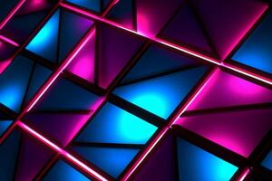 Sleek Modern Geometric Glowing Shapes Outline Background Generative AI photo