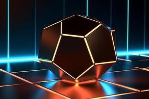 Sleek Modern Geometric Glowing Shapes Outline Background photo