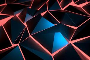 Sleek Modern Geometric Glowing Shapes Outline Background Generative AI photo